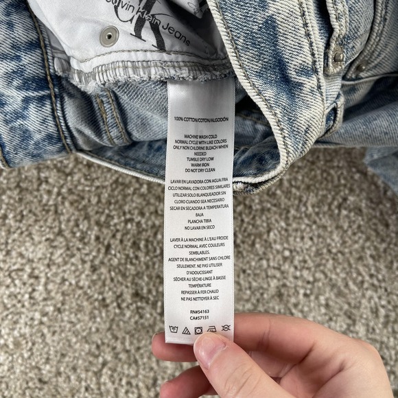 Calvin Klein Jeans Skirt Womens 30 Blue Denim Cargo Midi Pockets Slit Utility - Picture 5 of 8